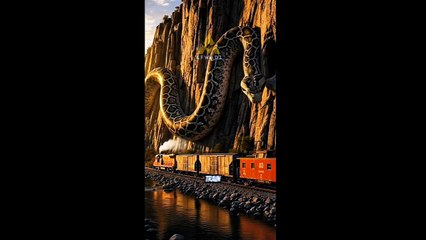 Giant Python vs Train