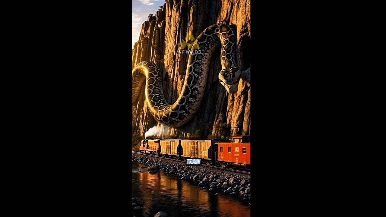 Giant Python vs Train