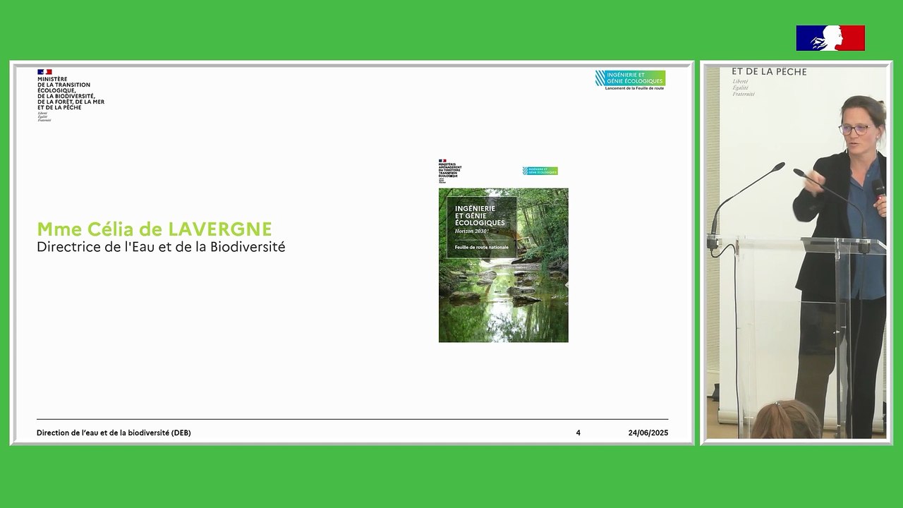 Introduction par Madame Célia de LAVERGNE, Directrice de l'eau et de la biodiversité - Ministère de la Transition écologique, de la Biodiversité, de la Forêt, de la Mer et de la Pêche