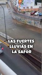 Las imponentes imágenes de las fuertes lluvias en La Safor, Valencia