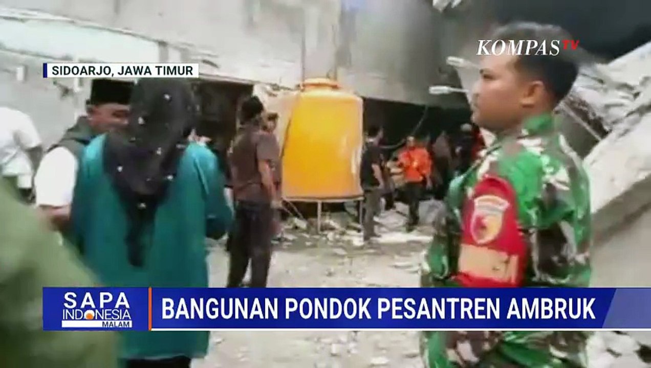 Basarnas Hati-Hati Evakuasi Korban Ambruknya Ponpes Al Khoziny, Bangunan Miring | SAPA MALAM