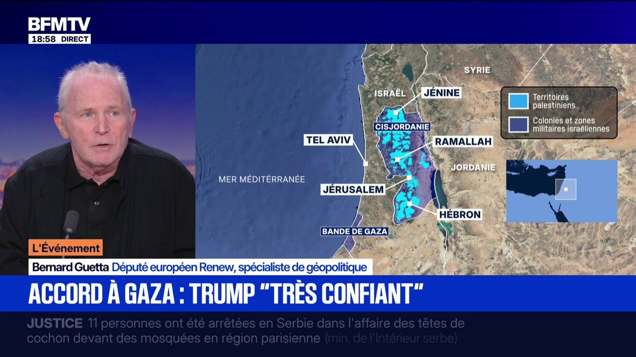 Accord de paix à Gaza? "On est au début d'un processus véritablement sérieux parce que Donald Trump n'a plus vraiment le choix", estime Bernard Guetta (Renew)