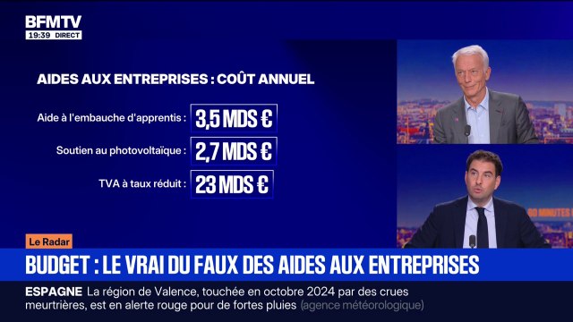 LE RADAR - Budget: le vrai du faux des aides aux entreprises