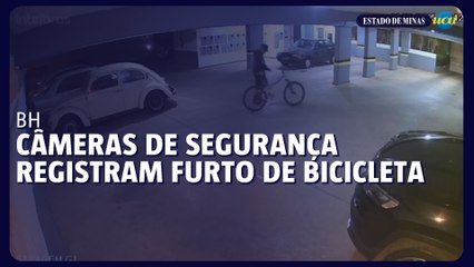 Câmeras de segurança registram furto de bicicleta no bairro Castelo