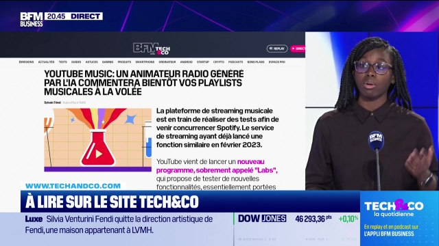 À lire sur le site Tech&Co : YouTube Music, un animateur radio généré par l'IA commentera bientôt vos playlists musicales à la volée, par Kesso Diallo – 29/09