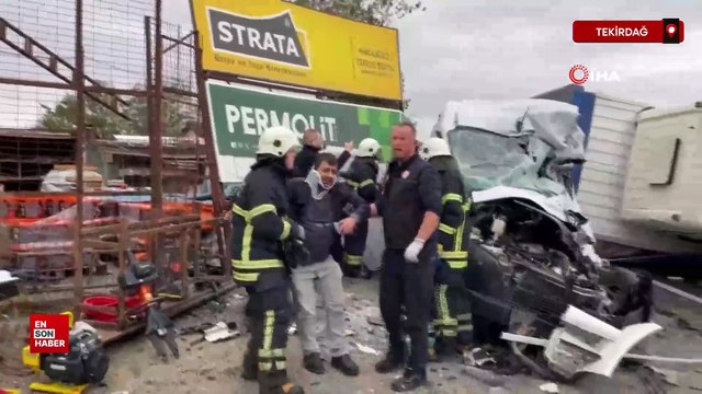 Tekirdağ'da korkunç kazanın güvenlik kamerası görüntüsü