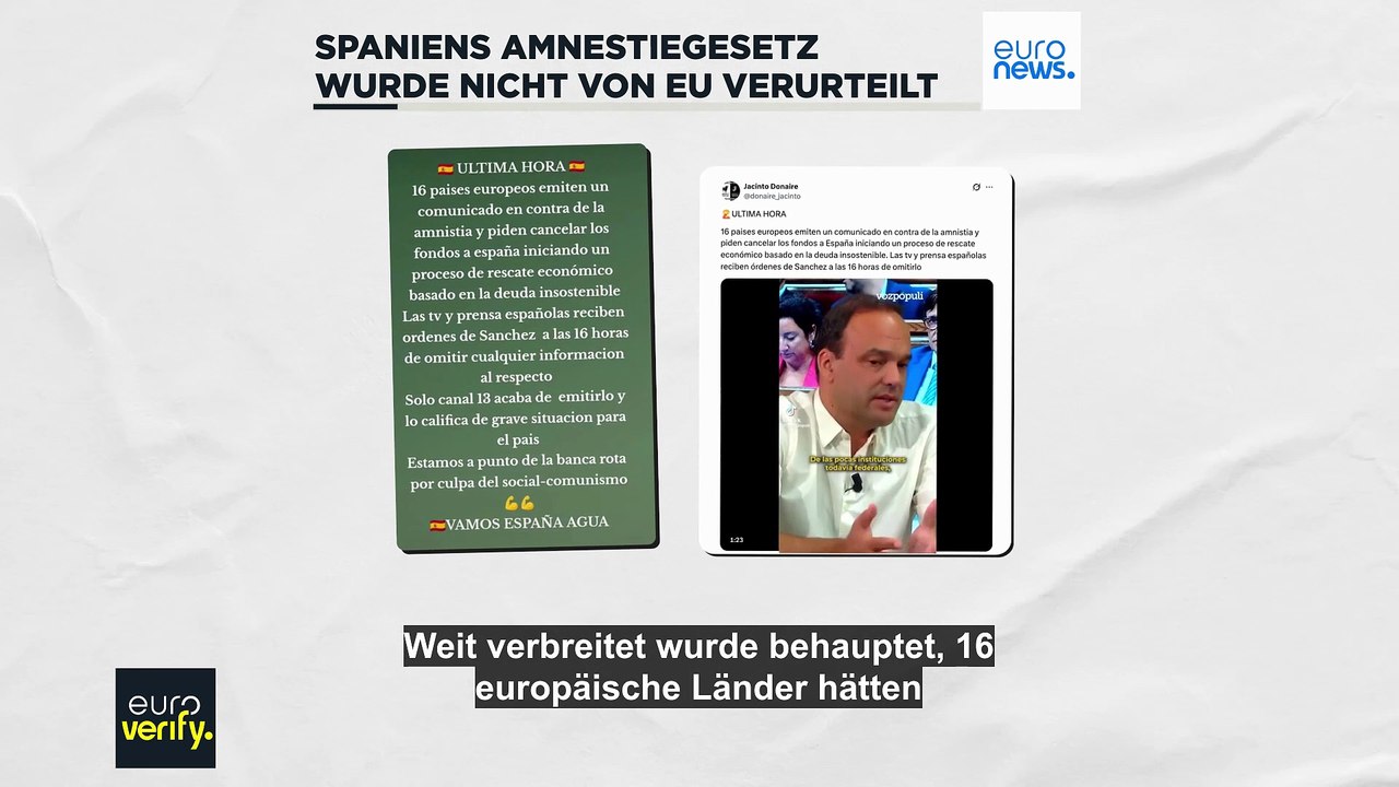 Faktencheck: Haben 16 Länder und die EU Spaniens Amnestiegesetz verurteilt?