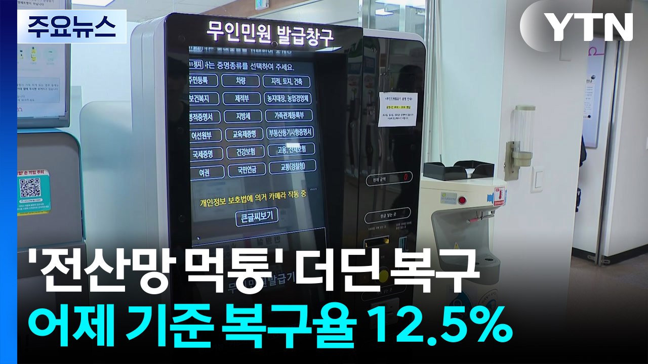 '전산망 먹통' 더딘 복구...어제 기준 복구율 12.5% / YTN