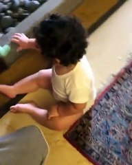 بالفيديو.. طفل سيرين عبد النور يعصي أوامر والده