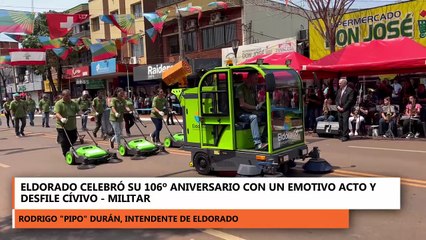 Eldorado celebró sus 106 años con un emotivo acto y desfile cívico-militar