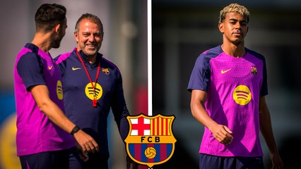 Último entrenamiento del Barcelona  previo a enfrentar al PSG en Champions League