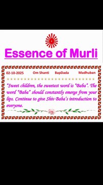 🇲🇰 Essence of Murli 2 October 2025 English in male voice| #brahmakumaris #madhuban #shantivan