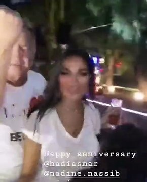 بالفيديو.. نادين نجيم تحتفل بعيد زواجها بالرقص