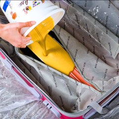 Don't pack your stuff this time, but build an awesome sofa out of your suitcase! 🧳