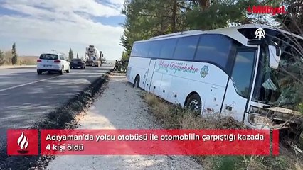 Yolcu otobüsü ile otomobil çarpıştı! 4 kişi öldü