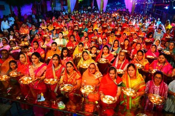 मां अबा देवी मंदिर में शारदीय नवरात्र की सप्तमी पर महाआरती