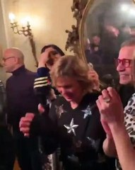 إلهام شاهين تحتفل بعيد ميلاد زوج كارول سماحة