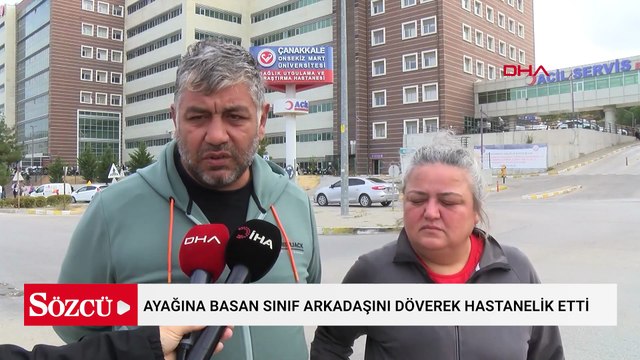 Ayağına basan sınıf arkadaşını döverek hastanelik etti