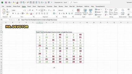 Put Multiple Columns Under a Single Row Easily