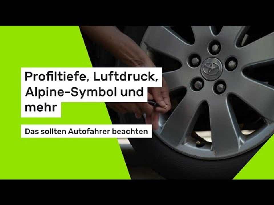 Profiltiefe, Luftdruck, Alpine-Symbol und mehr - das sollten Autofahrer beachten