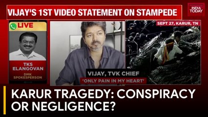 Karur stampede: Vijay alleges conspiracy, DMK blames 8-hour delay for chaos