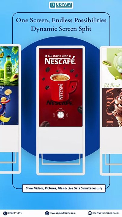 One Screen. Endless Possibilities – Digital Standees by Udyami Trading and Manufacturing