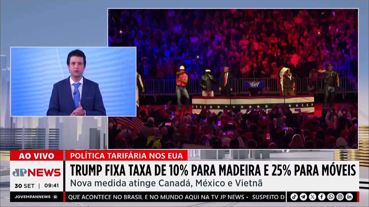 Trump fixa tarifa de 10% para madeira e de 25%...