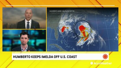 Imelda strengthens into a hurricane