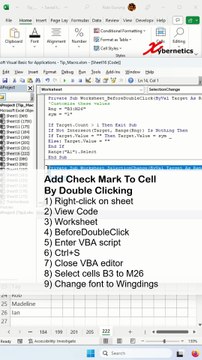 Add Check Marks to Cells by Double-Clicking - Excel Tips and Tricks