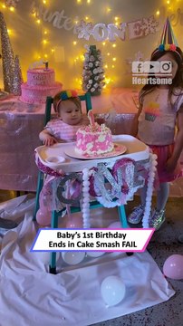 Baby’s First Birthday Cake SMASH Fail 🎂😂 | Hilarious Party Moment|| Heartsome 💖