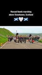 Massed Bnads Marching above stoneheaven, Scotland 🏴 💙
