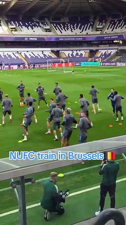 NUFC players train in Brussels 🇧🇪