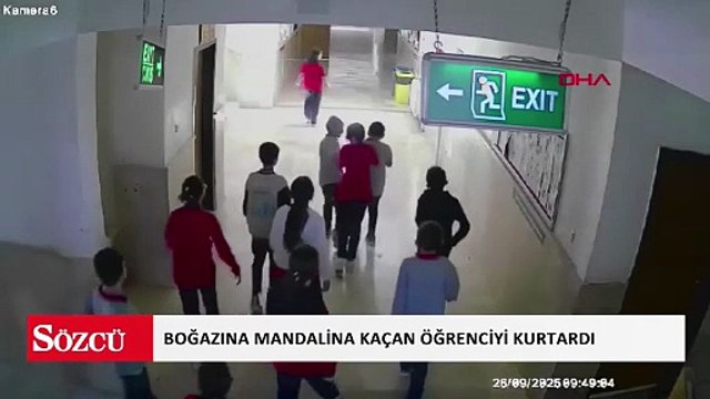 Öğretmen, boğazına mandalina kaçan öğrenciyi heimlich yöntemiyle kurtardı