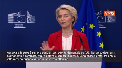 Von der Leyen: Compito dell'Ue è preservare la pace