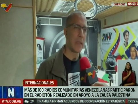 Emisoras comunitarias se unieron al Radiotón de la RNV para alzar su voz en apoyo al pueblo palestino