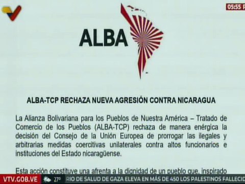 ALBA-TCP rechaza las medidas coercitivas de la UE contra funcionarios e instituciones nicaragüenses