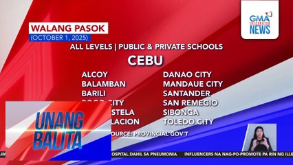 Walang pasok as of 6:27 AM (October 1, 2025) | Unang Balita
