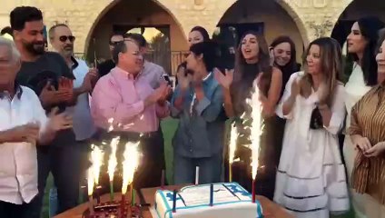 فاليري أبو شقرا ومعتصم النهار يحتفلان بقالبي حلوى