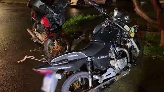 Duas motos batem em cruzamento no Bairro Pioneiros Catarinenses