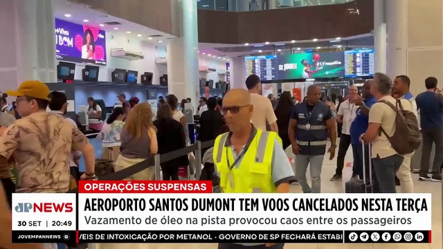 Aeroporto Santos Dumont tem voos cancelados após vazamento de óleo na pista