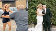 Bride Surprised By Grandpa Who Promised He'd Make Wedding Shows Up On Big Day | Happily TV