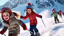 Joyful_Kids_Skiing_on_a_Snowy_Mountain_Ridge(360p)