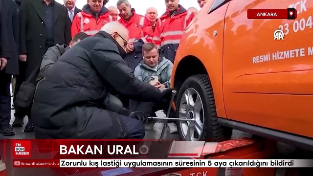 Bakan Uraloğlu, zorunlu kış lastiği uygulamasının süresinin 5 aya çıkarıldığını bildirdi