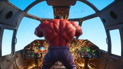 King Kong vs Red Hulk  The confrontation begins on a military cargo plane