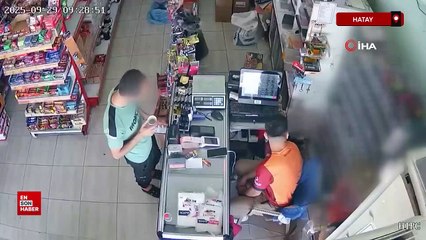 Hatay'da market çalışanını oyalayarak 800 tl olan çakmağı çaldı