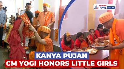 CM Yogi Performs Kanya Pujan at Gorakhpur Temple on Mahanavami