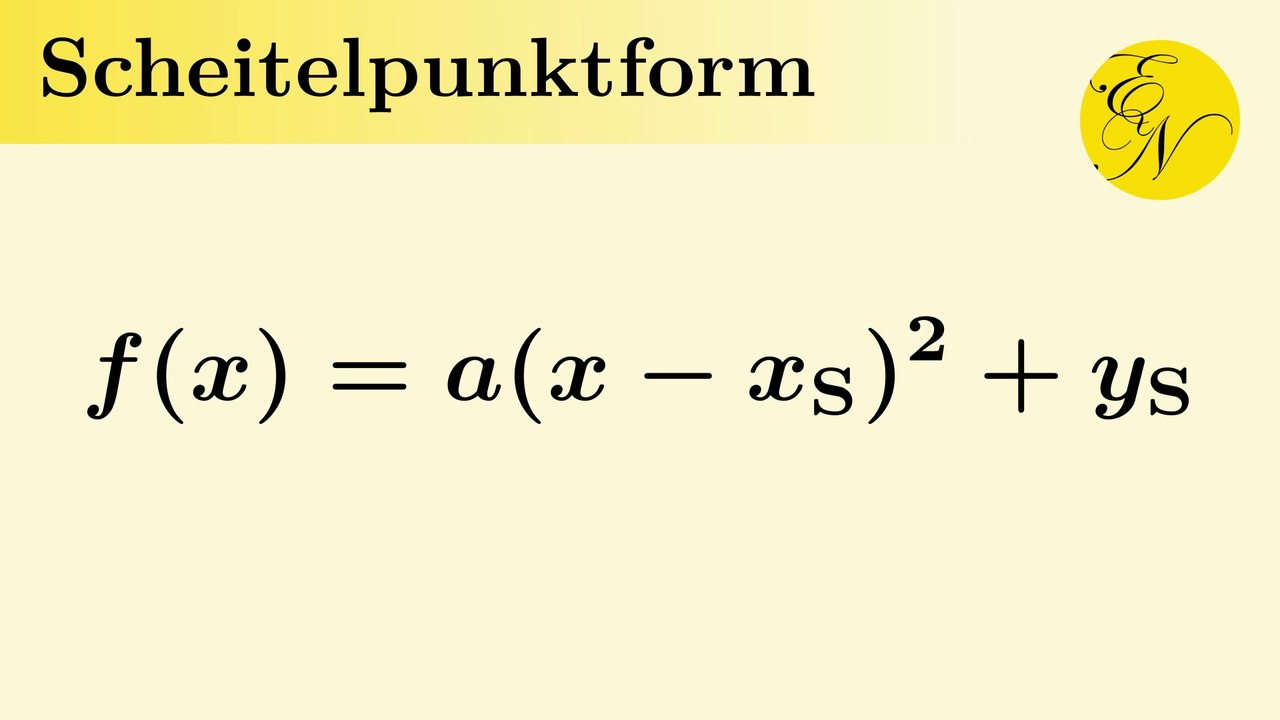 Scheitelpunktform der quadratischen Funktion