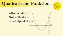 Quadratische Funktion: Allgemeinform, Scheitelpunktform und Nullstellenform bestimmen