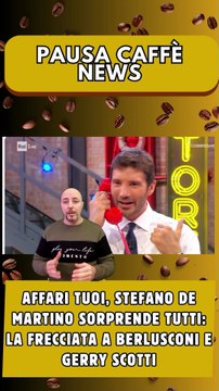 Affari Tuoi, Stefano De Martino sorprende tutti la frecciata a Berlusconi e Gerry Scotti..