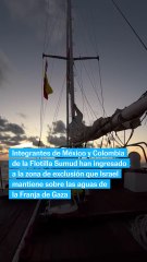 Miembros de las delegaciones de México y Colombia a bordo de la Flotilla Sumud cada vez más cerca de Gaza